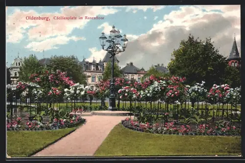 AK Oldenburg / Gr., Cäcilienplatz im Rosenfloor