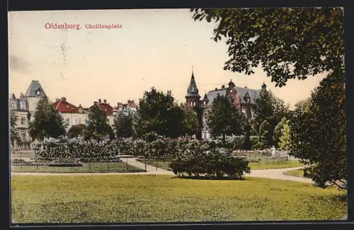 AK Oldenburg / Gr., Blick auf den Cäcilienplatz
