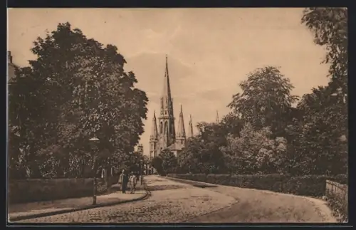 AK Oldenburg / Gr., Gartenstrasse und Lambertikirche