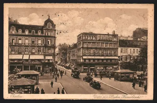 AK Berlin, Strasse Unter den Linden u. Kranzlerecke mit Restaurant Kranzler