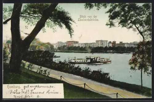 AK Hamburg-Neustadt, Blick von der Lombardsbrücke