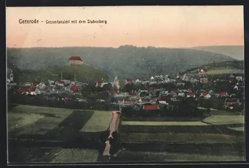 AK Gernrode / Harz, Gesamtansicht mit dem Stubenberg
