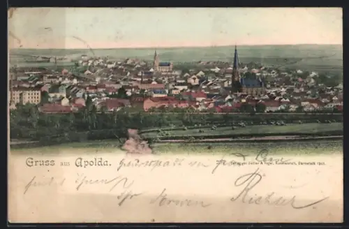 AK Apolda, Gesamtansicht mit Kirche