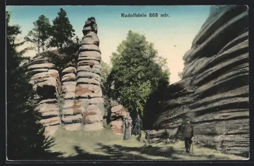 AK Rudolfstein, Felspartie mit Wanderern