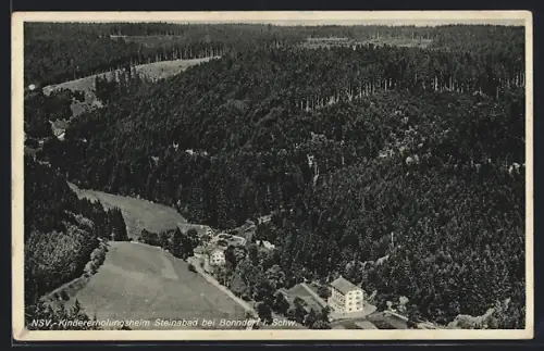 AK Steinabad bei Bonndorf, NSV-Kindererholungsheim aus der Luft