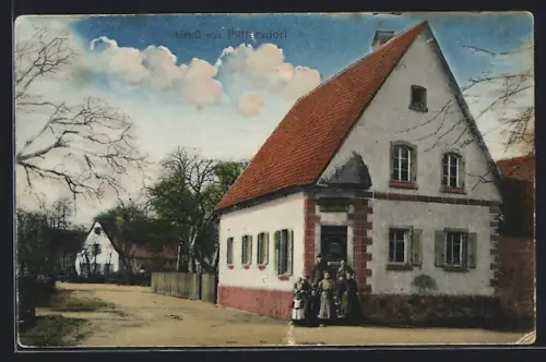 AK Pittersdorf, Strassenansicht mit Geschäft von Anton Gratz