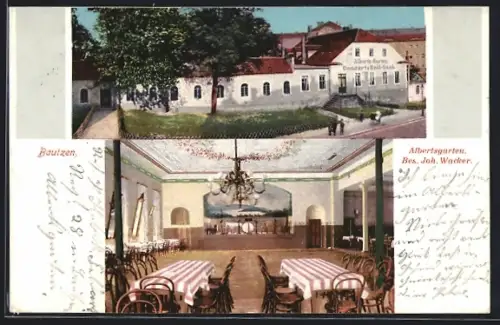 AK Bautzen, Restaurant Albertsgarten, Concert- und Ball-Saal, Bes. Joh. Wacker