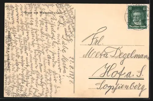 AK Weissdorf /Obf., Villa mit Garten