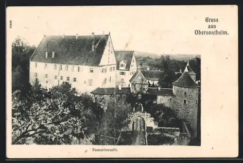 AK Obersontheim, Samariterstift aus der Vogelschau
