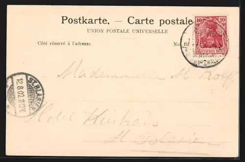 AK Bad Boll, Ortsansicht aus der Vogelschau, Partie im Wutachthal