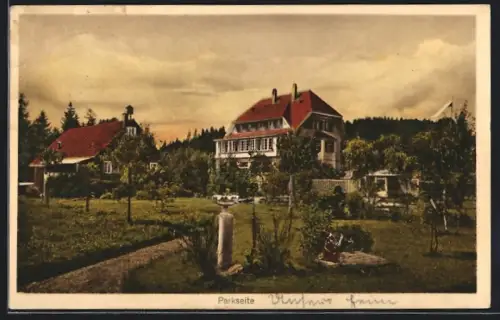 AK Bonndorf /Bad. Schwarzwald, Kinderheilstätte Haus Waldfriede mit Garten