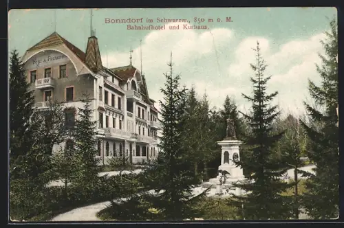 AK Bonndorf / Schwarzwald, Bahhofhotel am Kurhaus