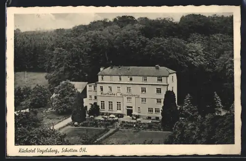 AK Schotten, Kurhotel Vogelsberg, Aussenansicht mit Terrasse
