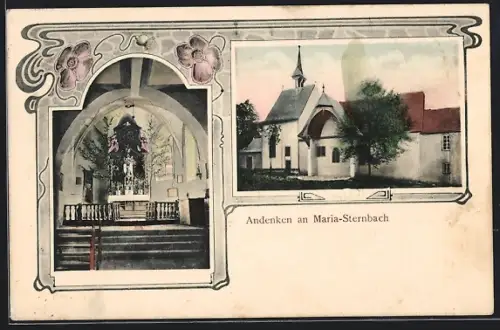 AK Wickstadt, Kirche Maria-Sternbach von aussen u. innen