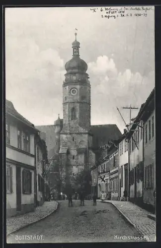 AK Buttstädt, Kirchstrasse mit Kirche