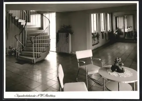 AK Münchberg, Jugendwohnheim der AW Münchberg, Innenansicht Korridor