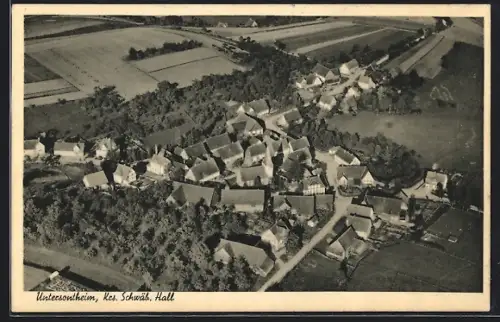 AK Untersontheim /Schwäb. Hall, Gesamtansicht vom Flugzeug aus