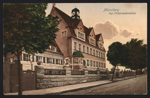 AK Münchberg, Kgl. Präparandenschule mit Strasse