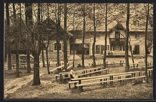 AK Waldstein im Fichtelgeb., Restaurant mit Aussenbereich