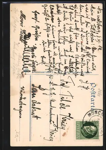 AK Münchberg, Ortsansicht mit Kirche