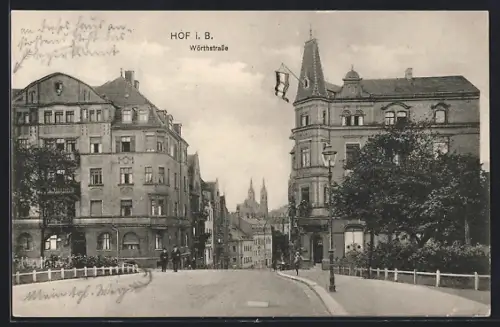 AK Hof, Blick in die Wörthstrasse