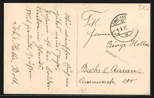 Foto-AK Ebnat, Strassenpartie mit Kirche