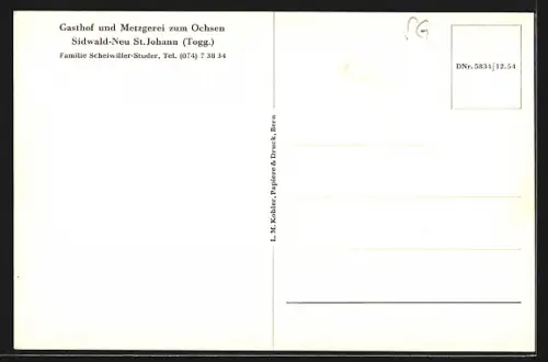 AK Neu St. Johann, Gasthof zum Ochsen, Eckfassade