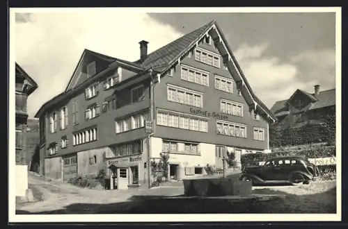AK Neu St. Johann, Gasthof zum Ochsen, Eckfassade