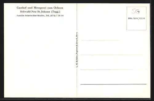 AK Neu St. Johann, Gasthof zum Ochsen, Eckfassade