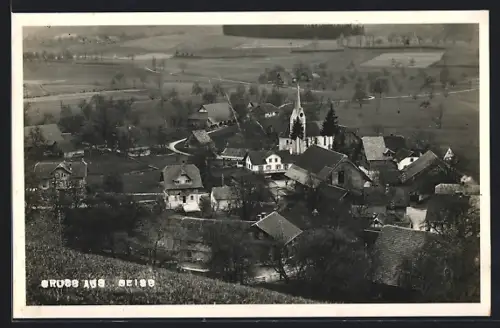 AK Menznau, Gruss aus Geiss, Gesamtansicht mit Kirche