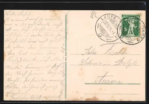 AK Ramsach, Kurhaus der Fam. Jenny mit Automobil