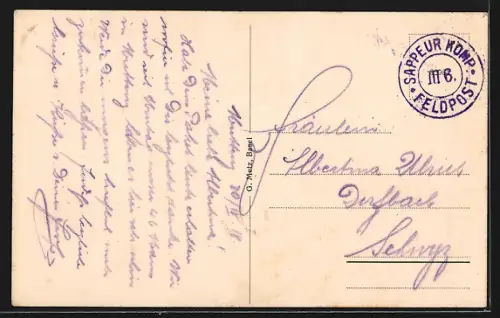 AK Muttenz, Hauptstrasse mit Gasthaus zum Rössli