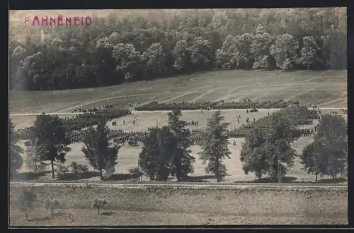 Foto-AK Aarau, Fahneneid b. d. Mobilisierung zur Grenzbesetzung 1914