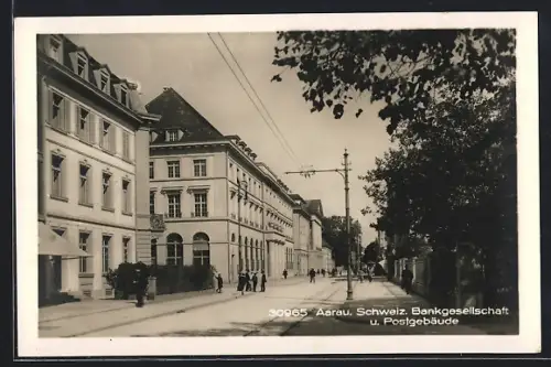 AK Aarau, Schweiz. Bankgesellschaft u. Postgebäude