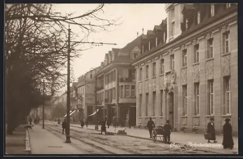 Foto-AK Aarau, Blick in die Bahnhofstrasse