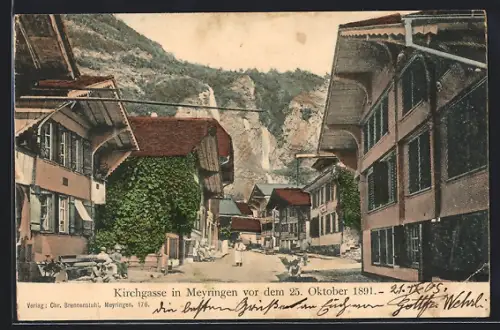 AK Meyringen, Kirchgasse vor dem 25. Oktober 1891