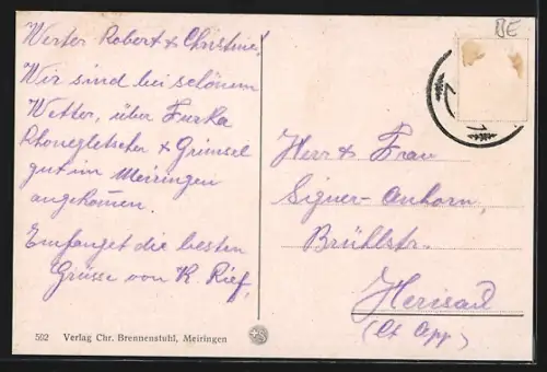 AK Meiringen, Partie in der Kirchgasse