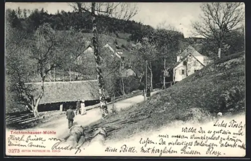 AK Zollikon, Trichtenhauser-Mühle, Partie an der Mühle