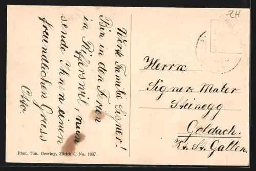 AK Ober-Rifferswil, Restaurant zur Post mit Strassenpartie