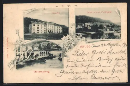 AK Brugg, Caserne und Parkplatz, Brückenschlag