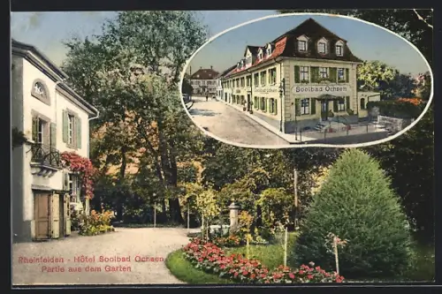 AK Rheinfelden, Hotel Soolbad Ochsen, Partie aus dem Garten