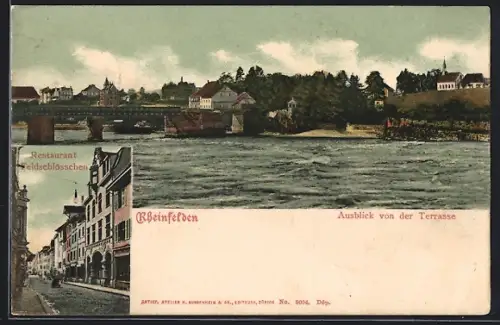 AK Rheinfelden, Restaurant Feldschlösschen, Ausblick von der Terrasse