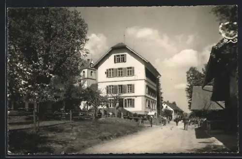 AK Birr /Aargau, Strassenpartie mit Pferden
