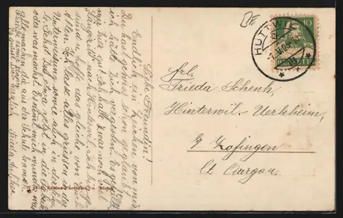 AK Huttwil, Strassenpartie mit Kirche