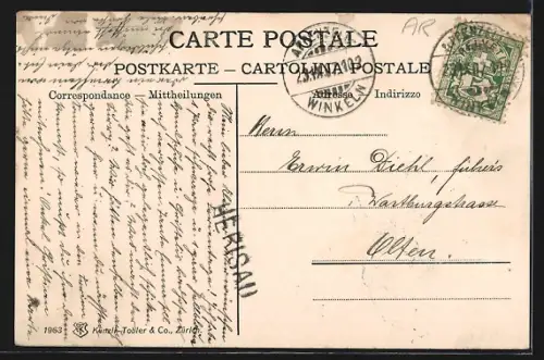 AK Herisau, verschiedene Teilansichten des Ortes