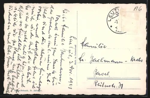 AK Leutwil, Strassenpartie mit Kirchturm