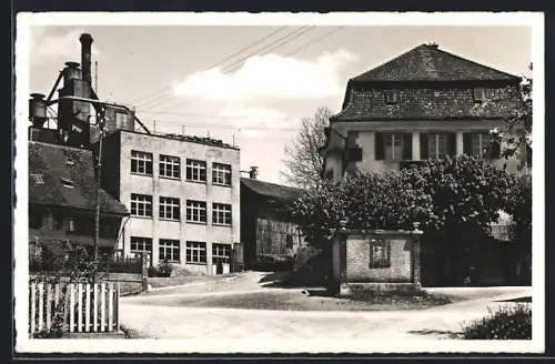 AK Dürrenäsch, Strassenpartie mit Fabrik