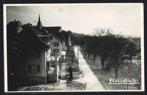 AK Fislisbach, Promenadenpartie mit Villen aus der Vogelschau