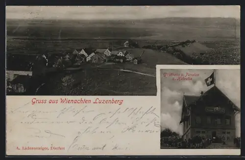 AK Wienachten /Luzenberg, Gasthaus u. Pension z. Helvetia, Teilansicht