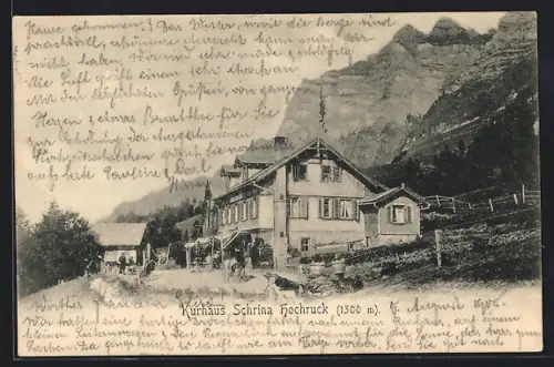 AK Wallenstadt, Pension Schrina Hochruck mit Gipfelpanorama